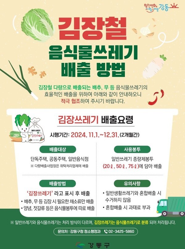 ▲ 김장철 음식물쓰레기 배출 방법 홍보물.