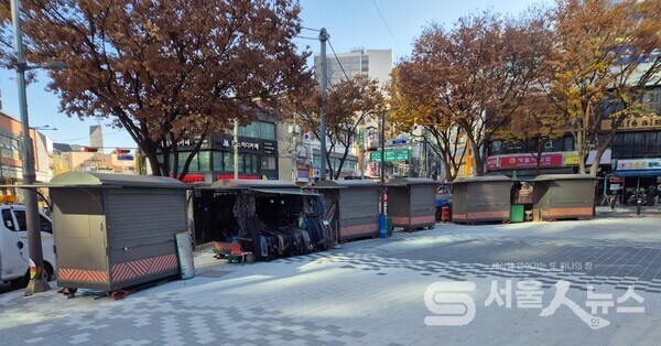 ▲천호동 로데오거리 포장마차 사라지고 새로 정비.