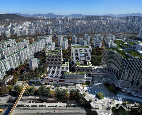 ▲설계공모 당선작의 조감도 및 투시도(종합건축사무소 건원).