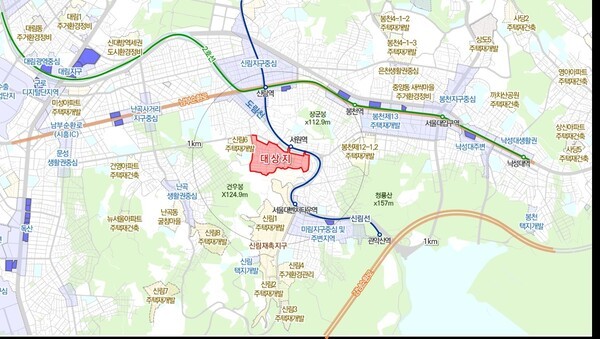 신림5구역 재개발구역 위치도